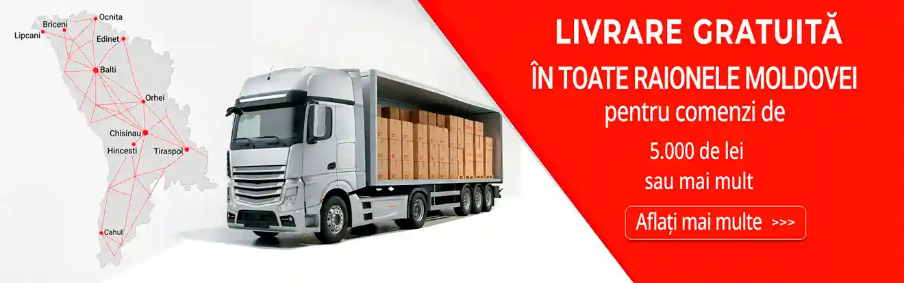 Banner: LIVRARE GRATUITĂ ÎN TOATE RAIONELE MOLDOVEI